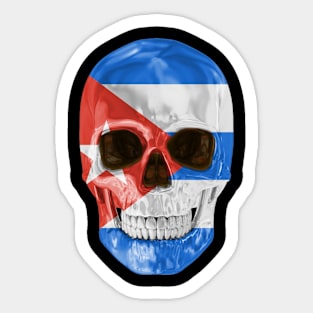 Cuba Flag Skull - Gift for Cuban With Roots From Cuba Sticker